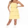 Mysite Ruffle It Up Mini Dress - Yellow