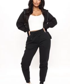 Mysite New Today Stole Your Boyfriend's Oversized Jogger - Black