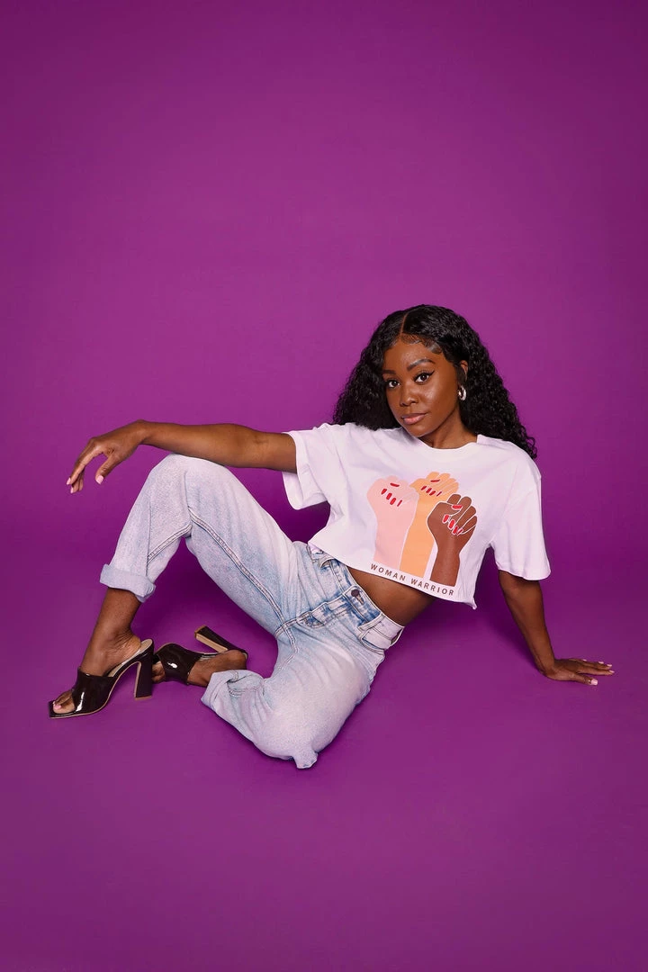 Mysite New Today Woman Warrior Crop Top - White 7 Mysite New Today Woman Warrior Crop Top - White