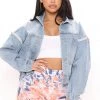 Fashion Nob Zip The Details Denim Jacket - Light Wash