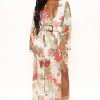 Mysite DRESSES Magnum Belted Maxi Dress - Ivory/combo