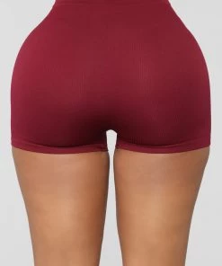 Mysite Uncomplicated Seamless Shorts - Wine New Today