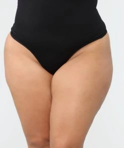 Fashion Nob Teddies & Babydolls High Waist Shapewear Thong - Black