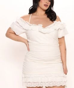 Mysite NEW IN Night And Day Ruched Mini Dress - White