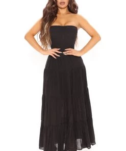 Mysite Penelope Maxi Dress - Black New Today