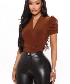 Mysite New Today Nights In The City Short Sleeve Bodysuit - Brown 12 Mysite New Today Nights In The City Short Sleeve Bodysuit - Brown