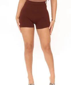 Mysite Uncomplicated Seamless Shorts - Chocolate New Today