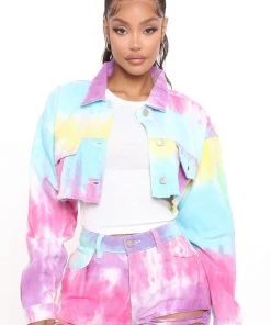 Fashion Nob Multi Talented Tie Dye Denim Jacket - Multi Color Influencer Looks