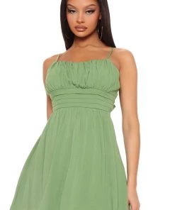 Mysite Marlena Mini Dress - Green