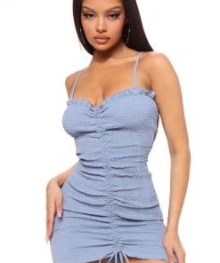 Mysite Emelie Mini Dress - Blue