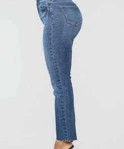 FashionNob Burning Love High Rise Mom Jeans - Medium Blue Wash