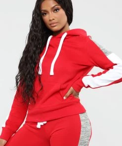 FashionNob Analissa Pullover Hoodie - Red