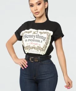 Fashion Nova Hennything Is Possible Tunic Top - Black Teddies & Babydolls