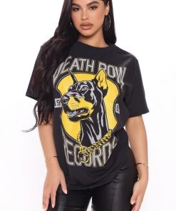 Fashion Nova Guard Dog Short Sleeve Tee - Black Teddies & Babydolls