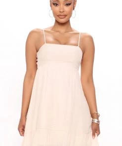 Mysite Harlie Mini Dress - Taupe