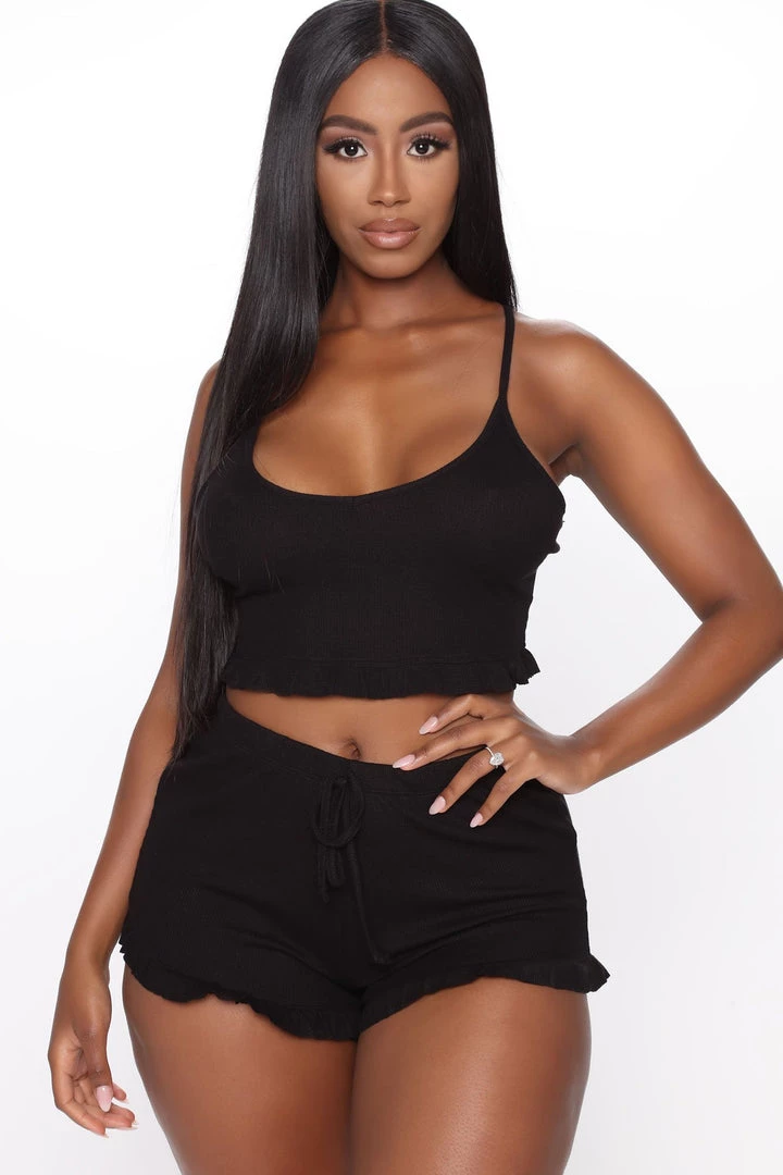 Fashion Nova Sleepwear & Robes Staying The Night PJ Set - Black 1 Fashion Nova Sleepwear & Robes Staying The Night PJ Set - Black