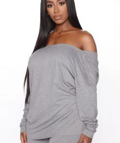 Fashion Nova Don't Get This Twisted Pant Set - Heather Grey