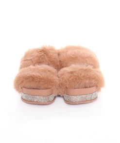 Fashion Nova Mini Perfectly Glam Platform Slides - Camel