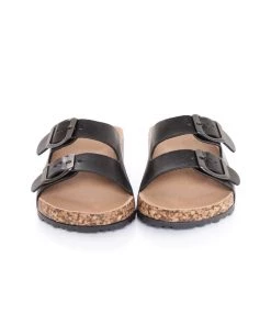 Fashion Nova Mini See Me Glow Flat Sandal - Black Influencer Looks