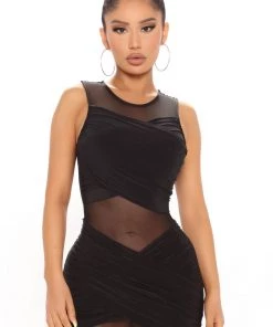 Fashion Nob DRESSES Meshin' Around Mini Dress - Black