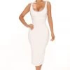 Mysite New Today Shanel Backless Midi Dress - White