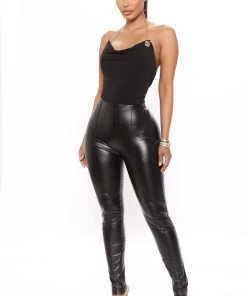 Mysite Aubriella Cowl Neck Top - Black