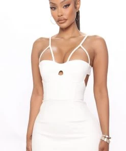 Mysite Britt Midi Dress - White