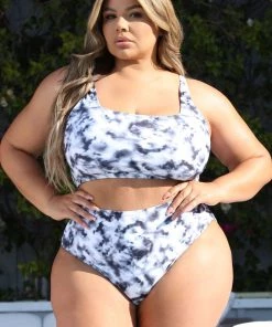 Fashion Nova Maui Mix And Match Tank Bikini Top - Black/White Teddies & Babydolls