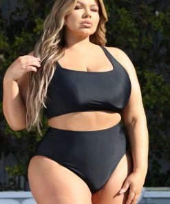 Fashion Nova Teddies & Babydolls Maui Mix And Match Tank Bikini Top - Black