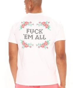 Mysite New Today Eff 'Em All Short Sleeve Tee - White