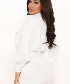 Mysite Office Babe Blakely Blazer Romper - White