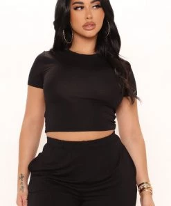 Mysite SETS Get Closer Pant Set - Black