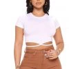 Mysite Maddie Tie Waist Top - White