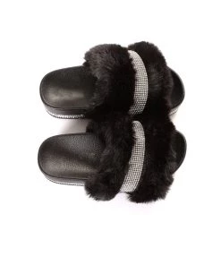 Fashion Nova Mini West Hollywood Slides - Black