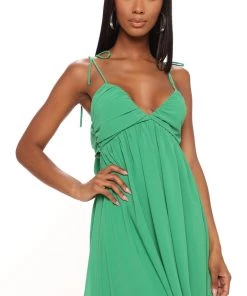 Mysite Bright Energy Midi Dress - Green DRESSES