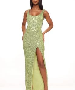 Mysite Tall Clothing Tall Family Affair Sequin Dress - Lime