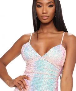 Mysite Tall Clothing Tall Keep Your Shine Sequin Mini Dress - Blush