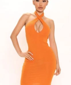 Mysite New Today Jill Mini Dress - Orange
