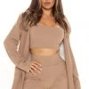 Fashion Nob Sasha Open Front Blazer - Taupe Office Babe