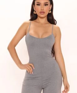 Mysite Simpler Times Jumpsuit - Charcoal