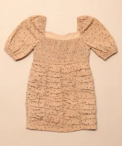 Fashion Nova Mini Ruched With Love Dress - Taupe