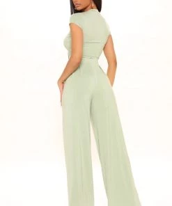 Mysite New Today Chosen One Pant Set - Sage