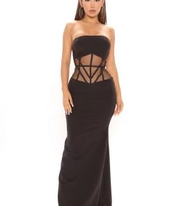 FashionNob All Eyes On Me Maxi Dress - Black DRESSES