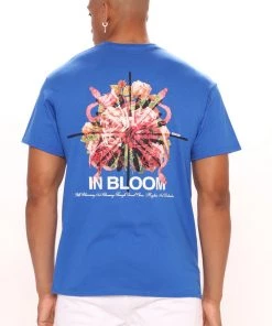 Mysite In Bloom Royal Short Sleeve Tee - Royal New Today