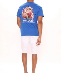 Mysite In Bloom Royal Short Sleeve Tee - Royal New Today