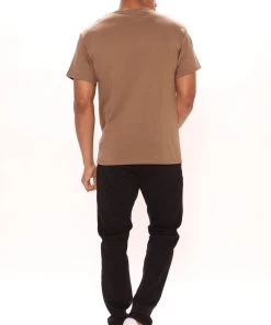 Mysite New Today Running Into The Wild Short Sleeve Tee - Brown 14 Mysite New Today Running Into The Wild Short Sleeve Tee - Brown