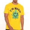 Mysite I'm High Short Sleeve Tee - Yellow