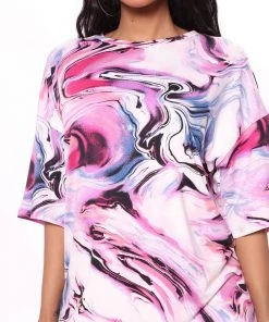 Mysite Weekends Away Vibes Short Set - Purple/combo New Today