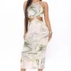 Mysite Destination Printed Midi Dress - Mint/combo