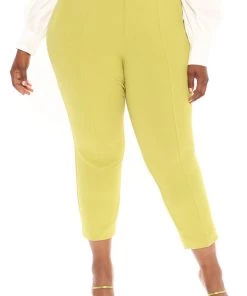 Mysite New Today Olivia Belted Trouser - Chartreuse 13 Mysite New Today Olivia Belted Trouser - Chartreuse